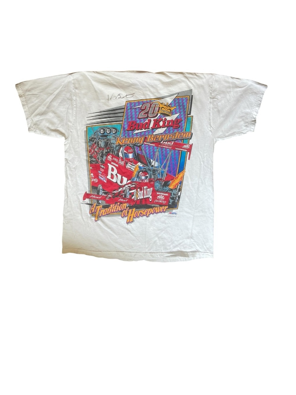 Kenny Bernstein authentic autographed Budweiser racing T-shirt 1998